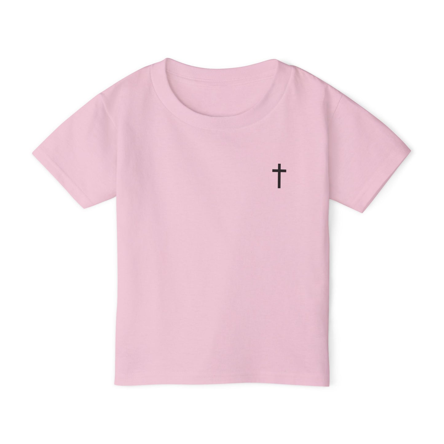 Toddler Simple Christian T-shirt with Black Cross (Gildan Product)