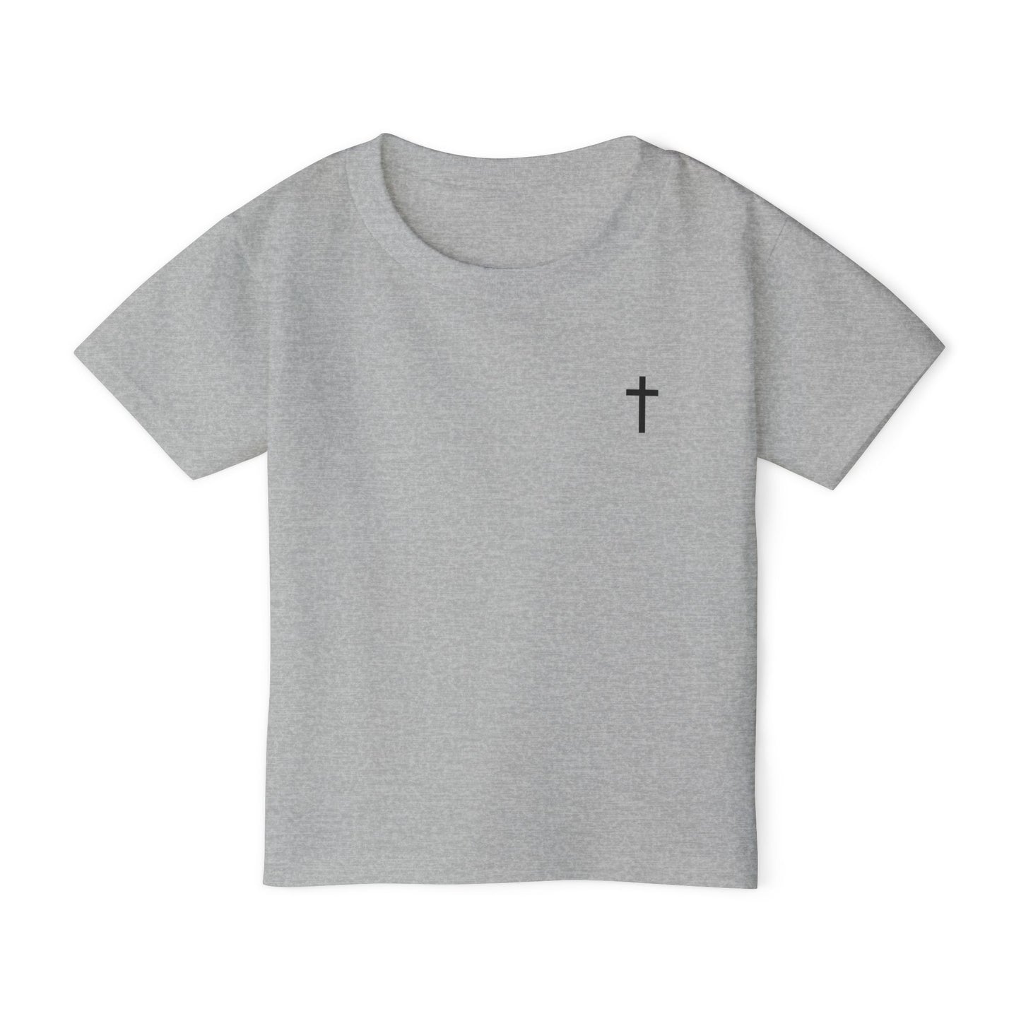 Toddler Simple Christian T-shirt with Black Cross (Gildan Product)