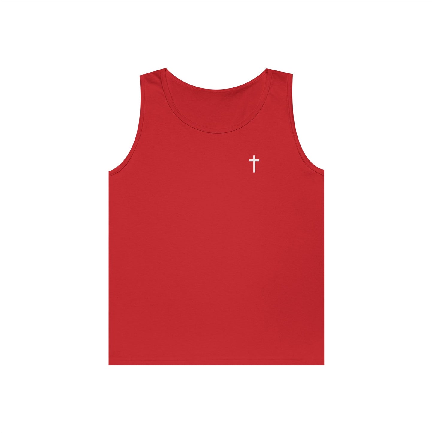 "I Do The Work, He Gets The Glory" Christian Motivational Tank Top (Simple Cross on Front)