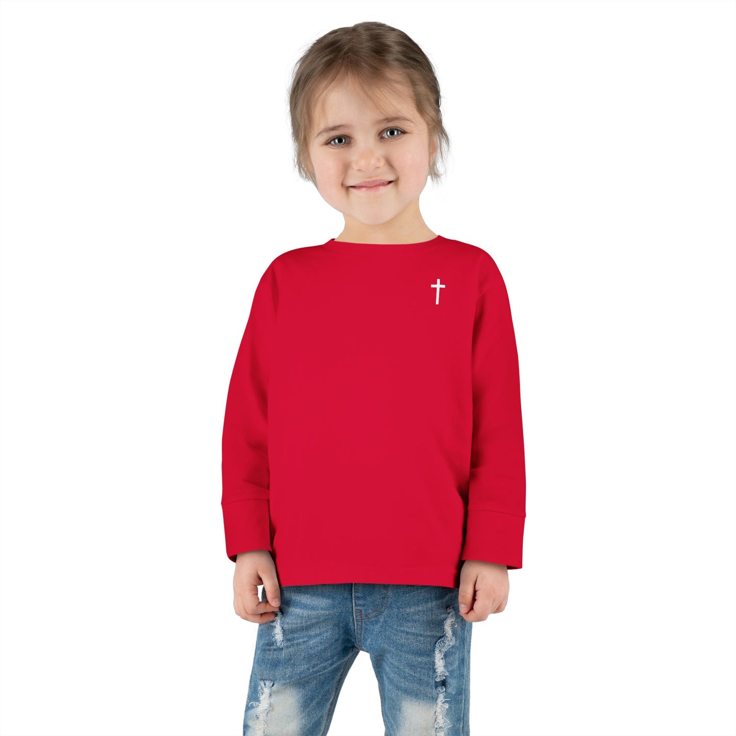 Toddler Long Sleeve Tee with White Cross