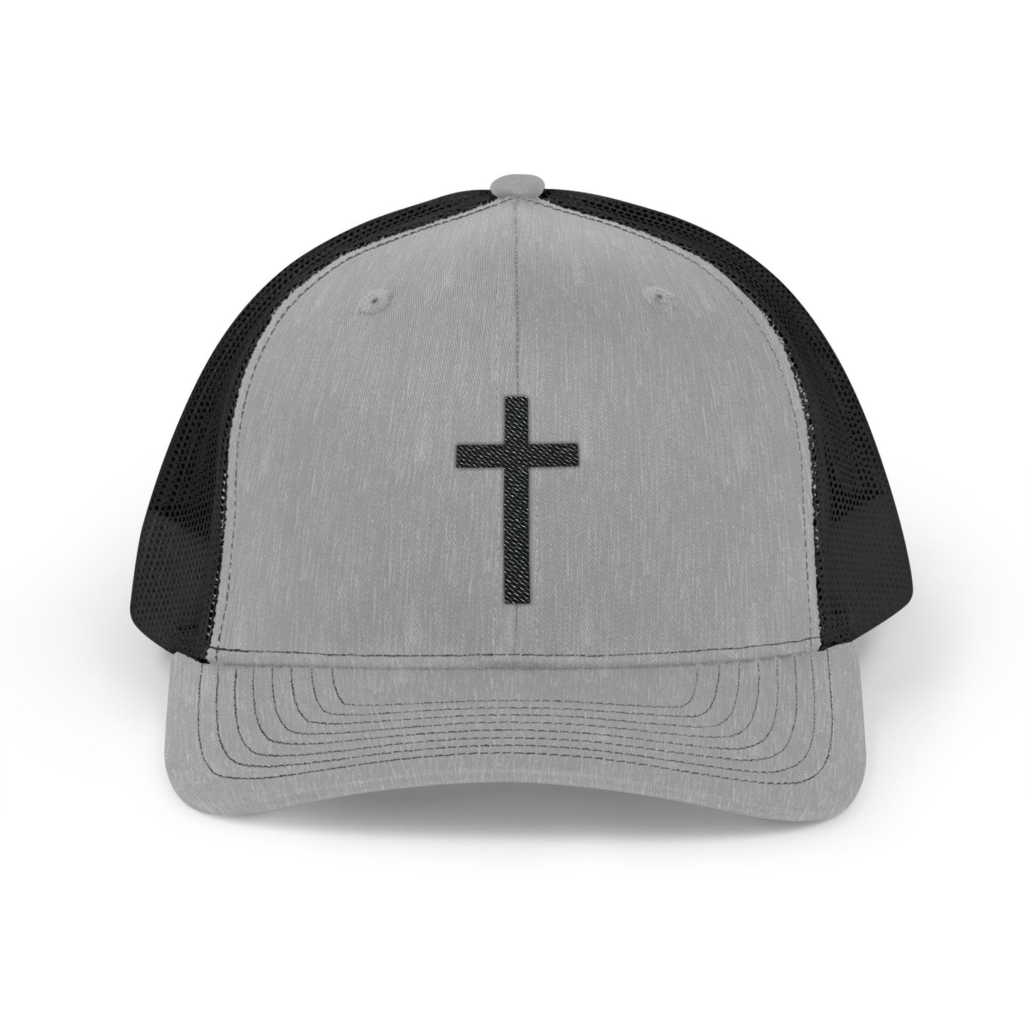 Snapback Trucker Cap with Black Cross