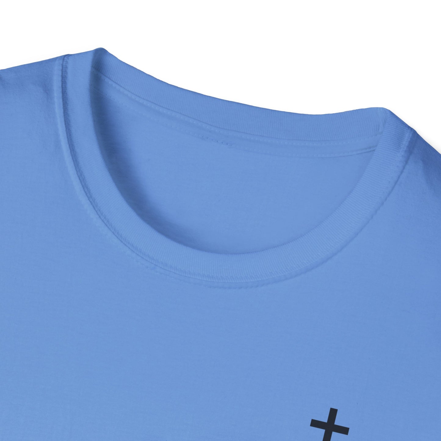 Unisex Christian T-Shirt with Black Cross (Gildan Product)