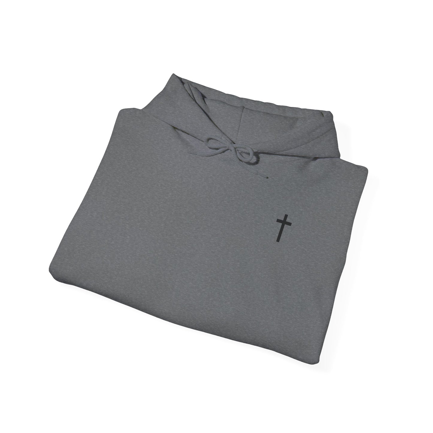 Unisex Christian Hooded Sweatshirt with Black Cross (Gildan Product)