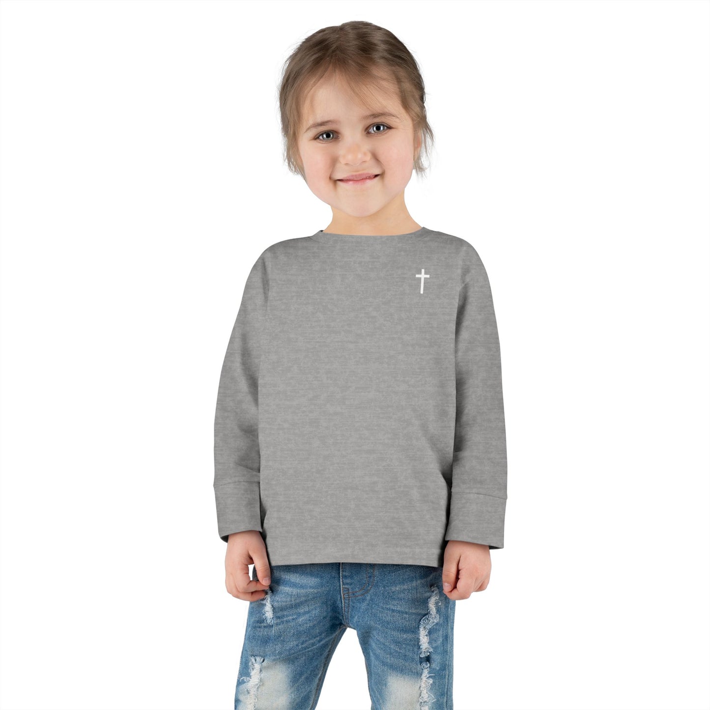 Toddler Long Sleeve Tee with White Cross