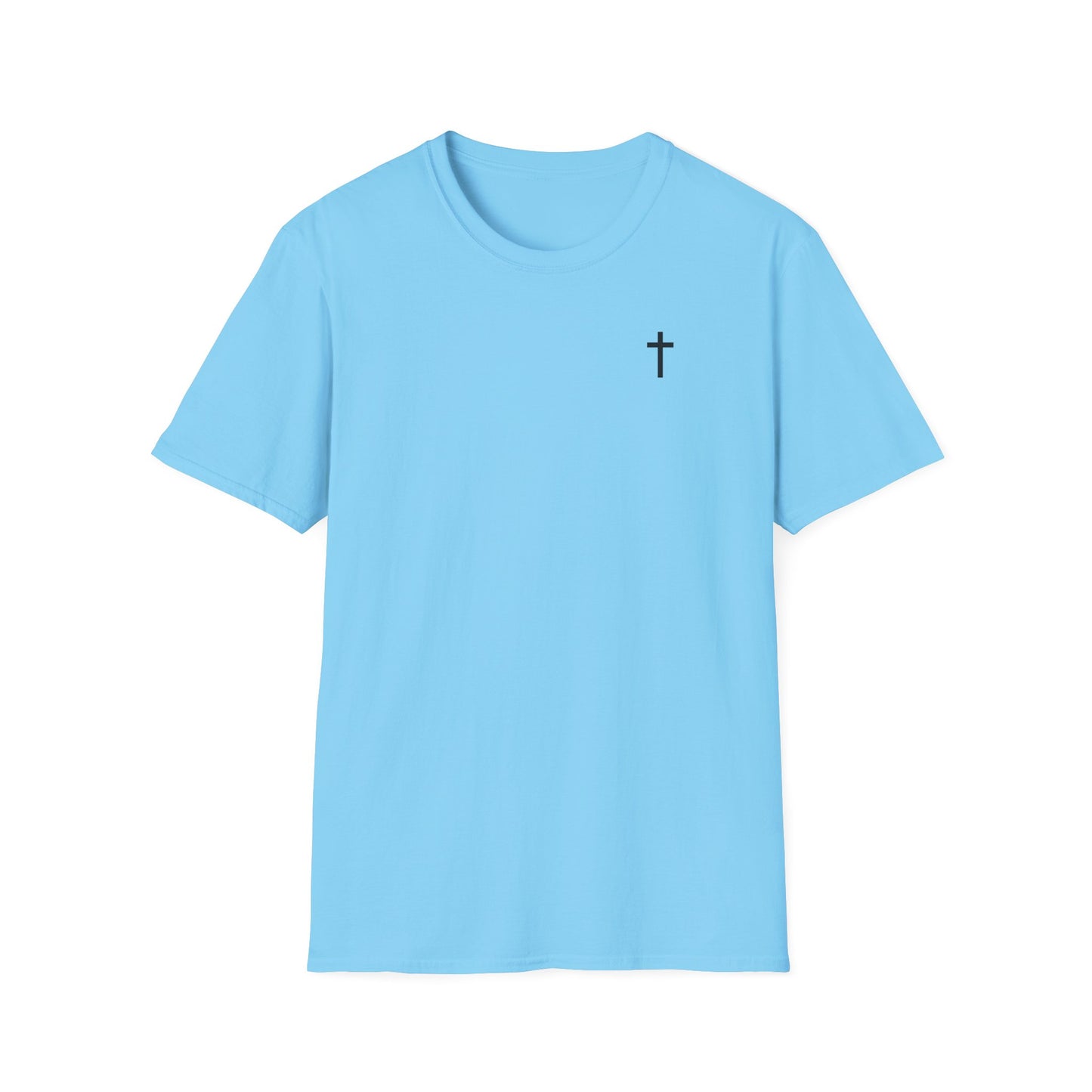 Unisex Christian T-Shirt with Black Cross (Gildan Product)